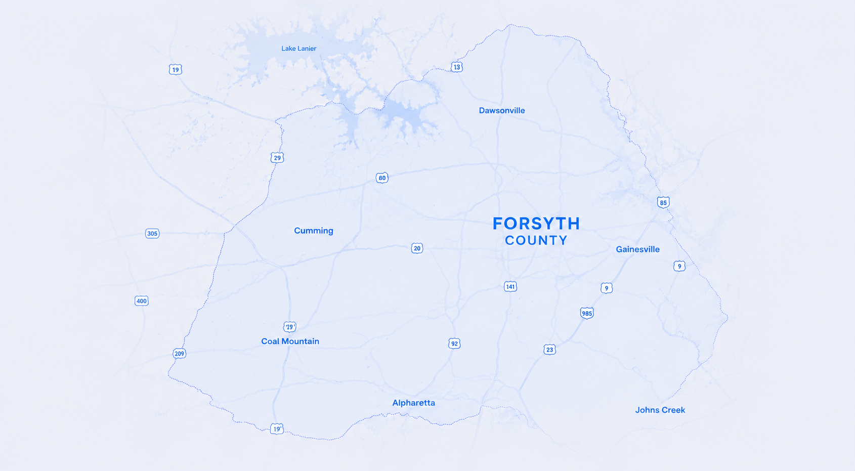 Forsyth County map