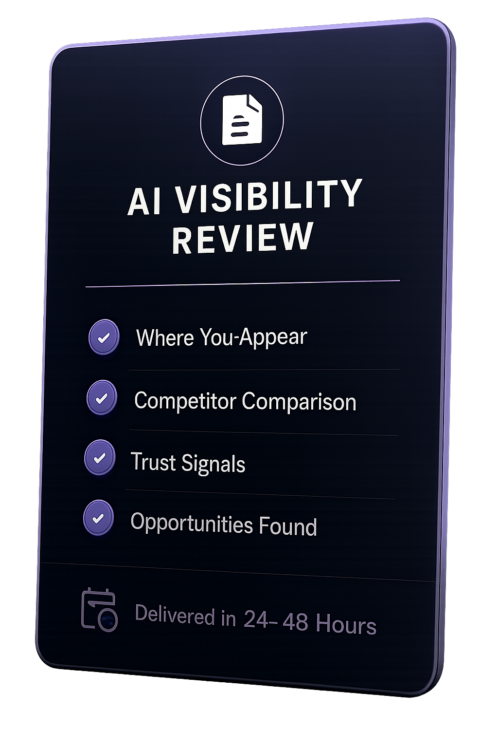 AI Visibility Review report mockup